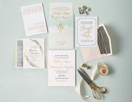 Gold foil wedding invitations 