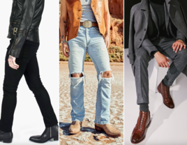 Collage of three comfortable and stylish boots for wedding