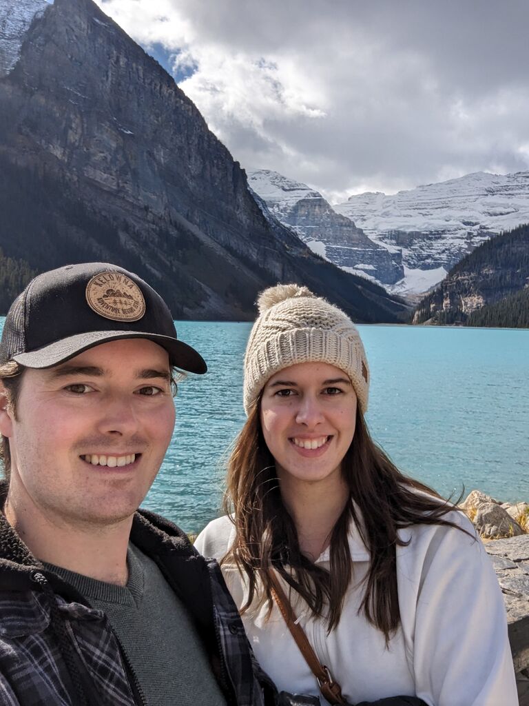Us walking around Lake Louise.