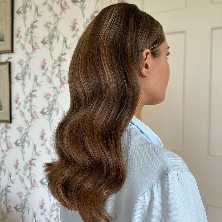 Waves and Volume medium length bridesmaid hairstyle