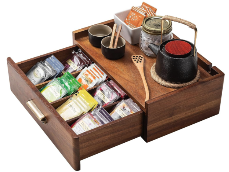 Custom engraved tea organizer, wedding gifts under $100