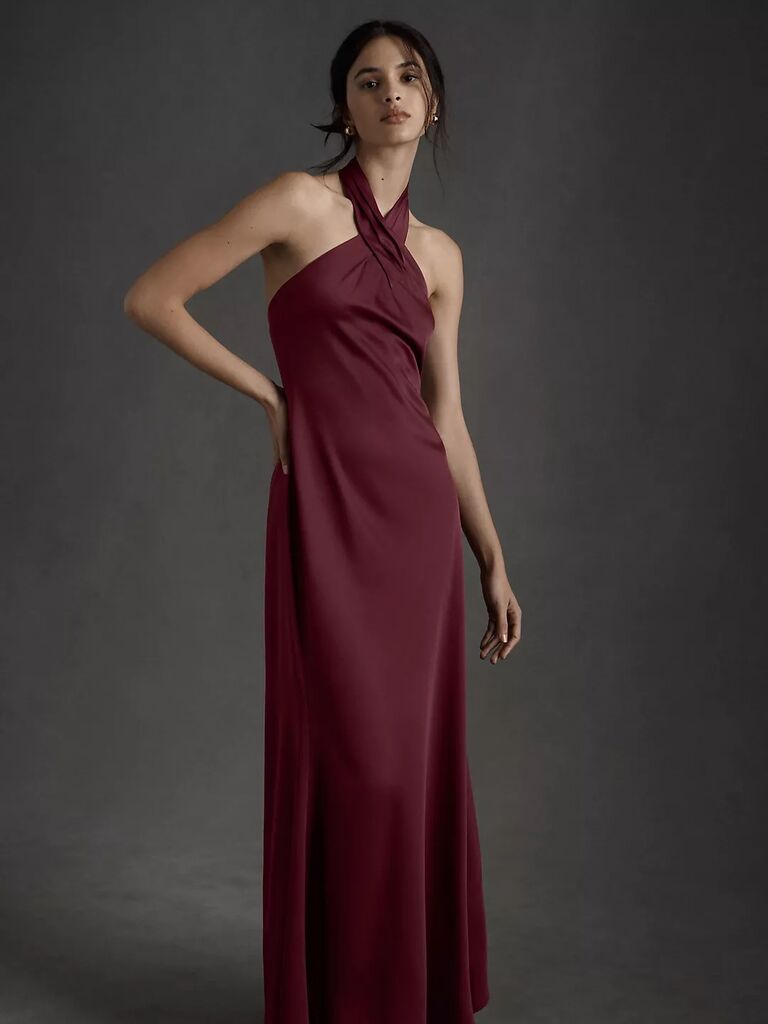 Bhldn burgundy cheap dress