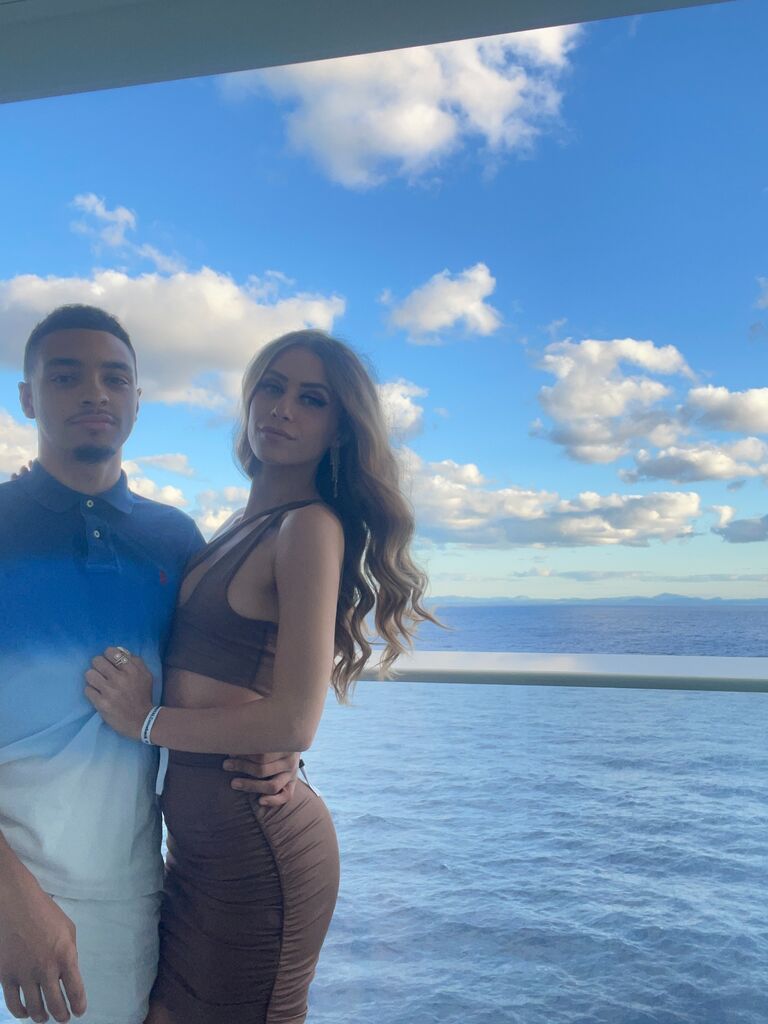 On our balcony on our Cruise to Mexico, Honduras, and the Bahamas.