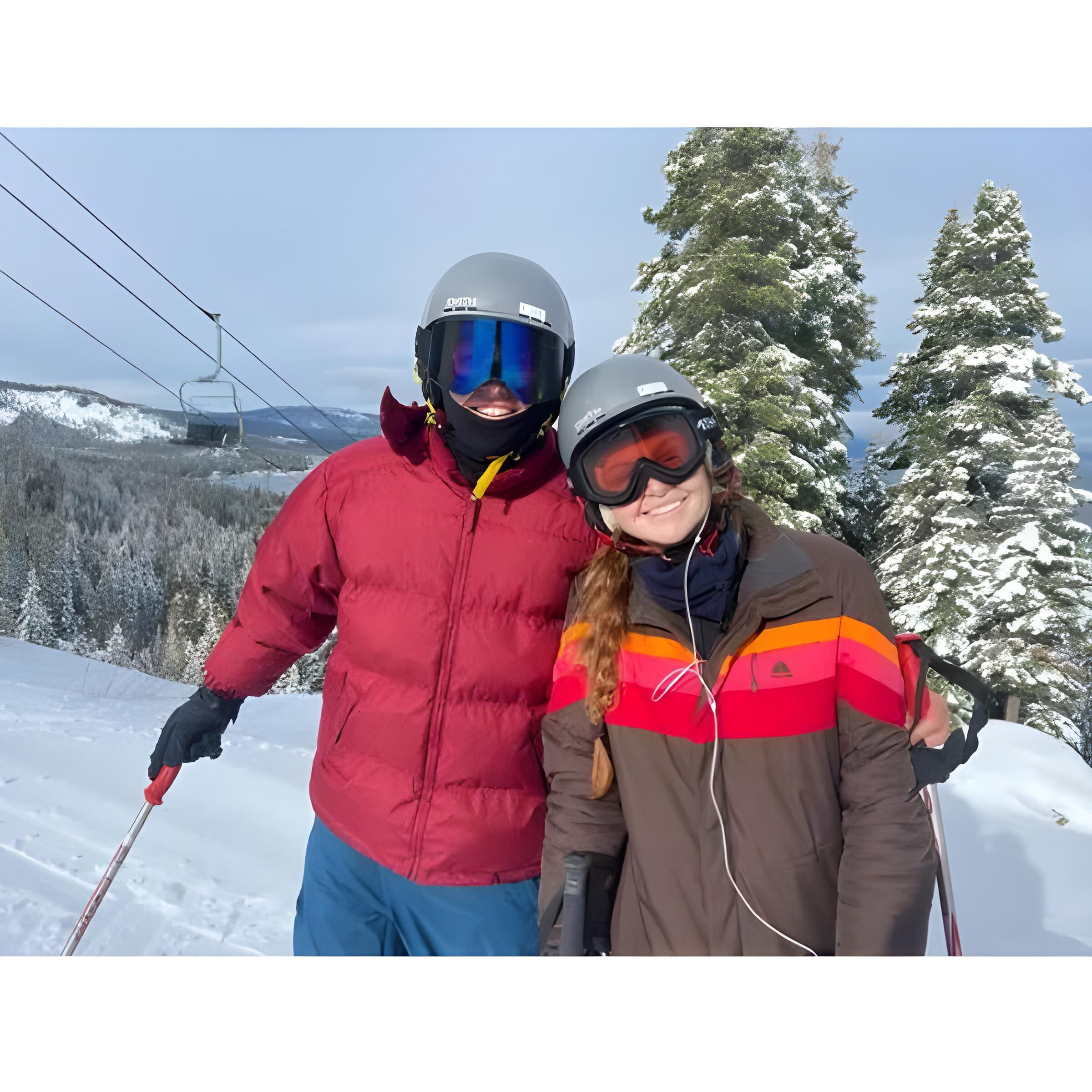 We've always loved to ski together.  This is on the slopes of Lake Tahoe, California. 