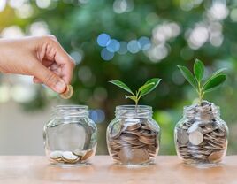 Saving coins in jars