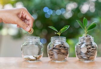 Saving coins in jars