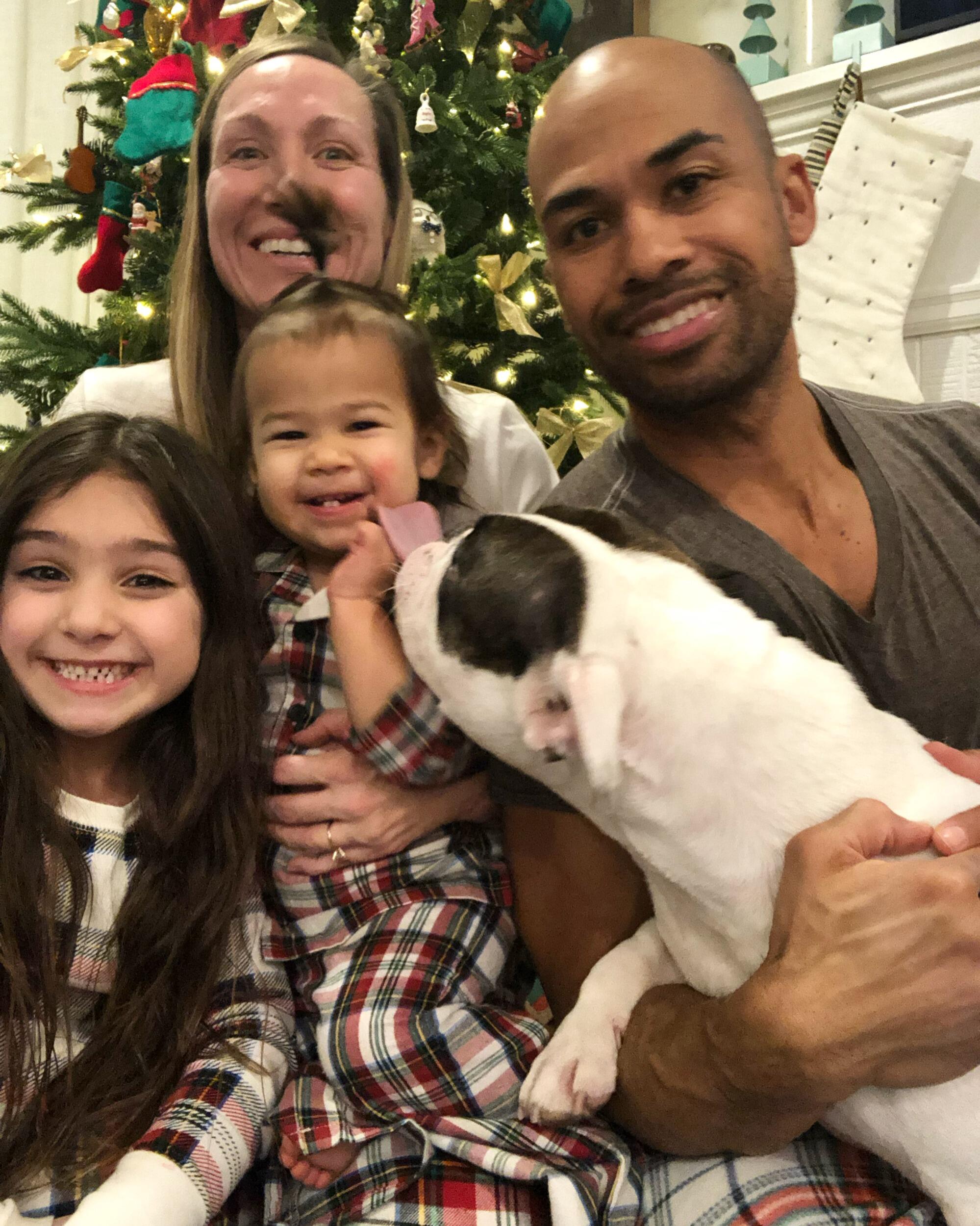 Christmas 2021 with our two new additions - Scarlett and Rosie girl. 