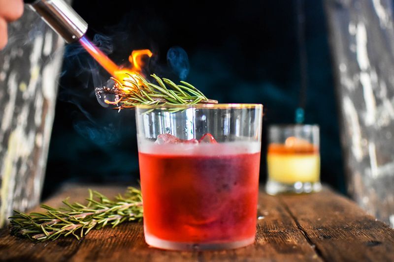 Christmas & Holiday Cocktail Recipes - rosemary smoked negroni