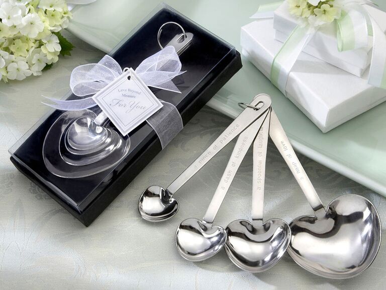 My Wedding Favors unique heart-shaped measuring spoons bridal shower favors