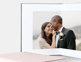 Artifact Uprising layflat photo album for wedding