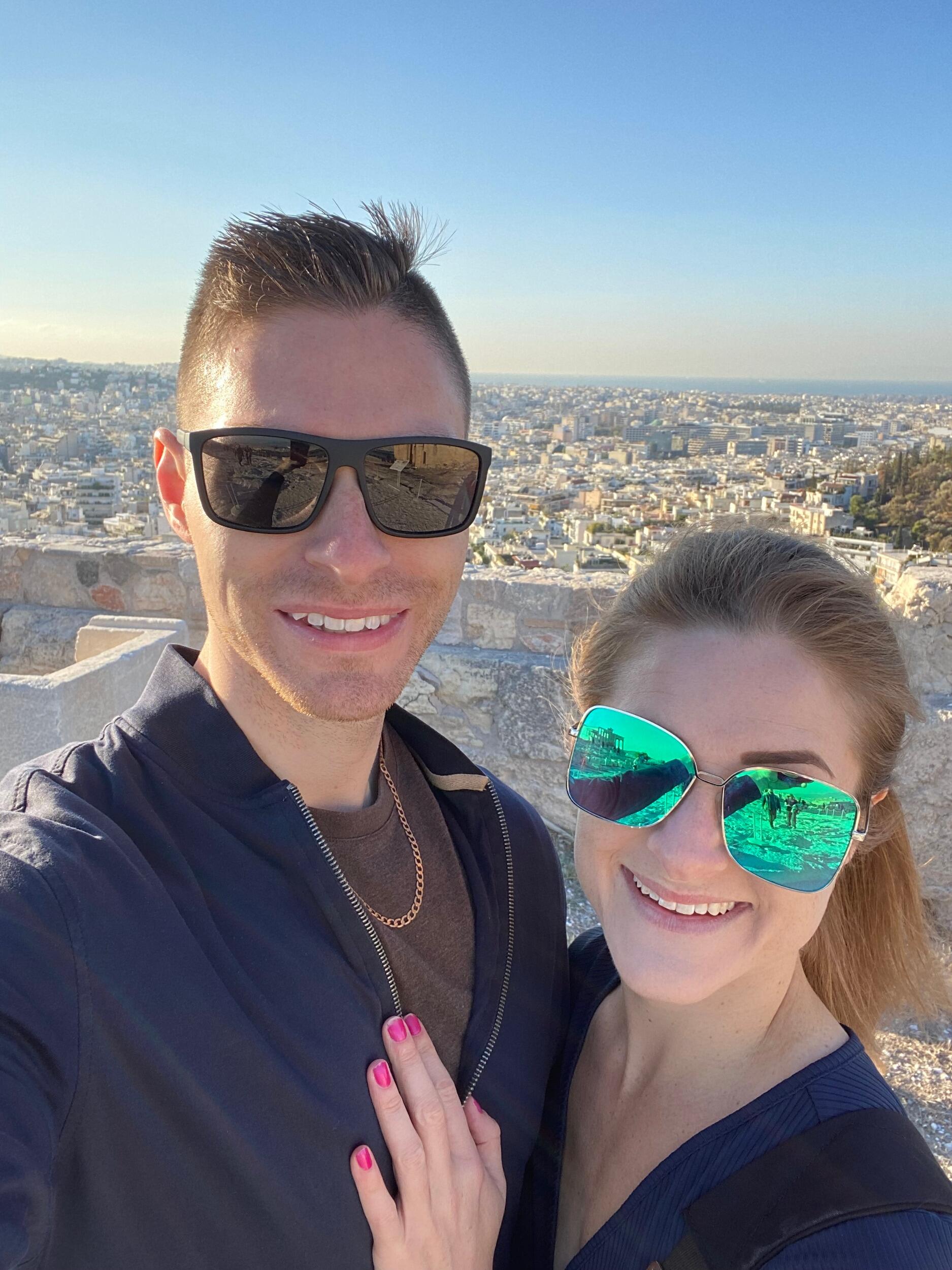 Overlooking Athens from the Acropolis on our trip to Europe.