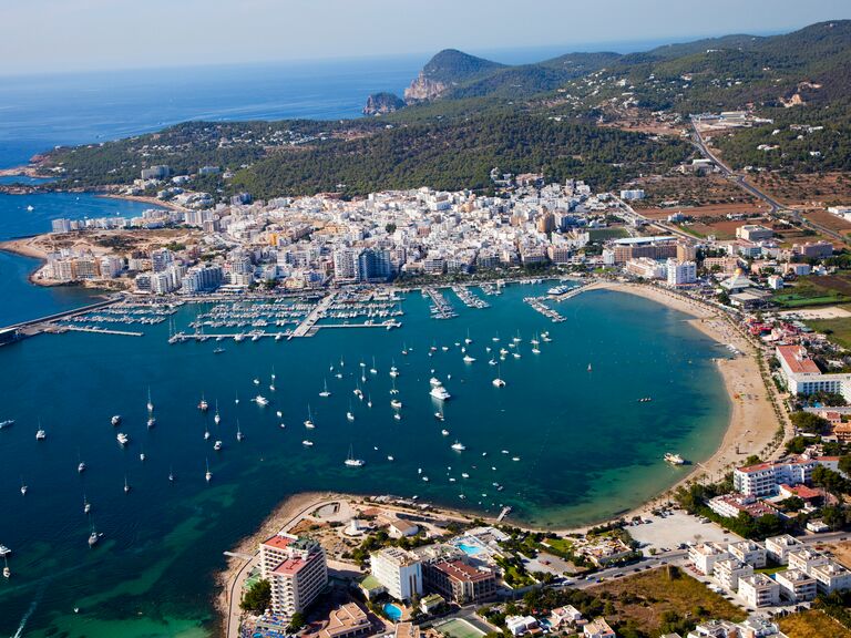 Aerial photo of Sant Antoni de Portmany, Ibiza