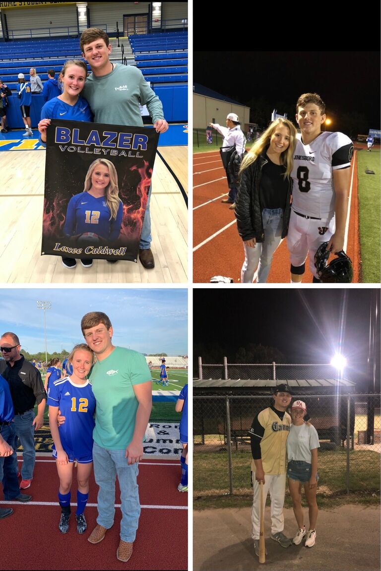 High school was full of fun memories together! From cheering each other on at games and making the most of every moment together. 