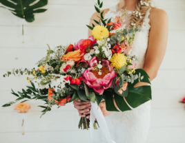 Bold Banana Leaf Spring Flower Bouquet