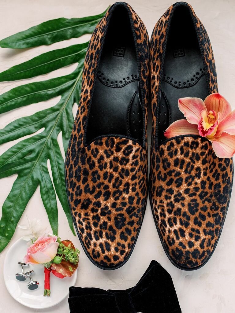 disney themed wedding animal print loafers