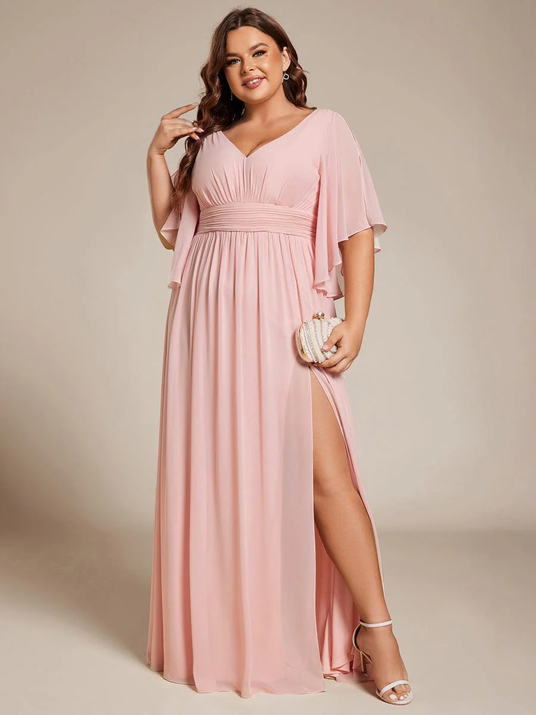 Light pink bridesmaid dress plus size hotsell