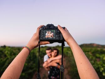 Engagement photo being taken