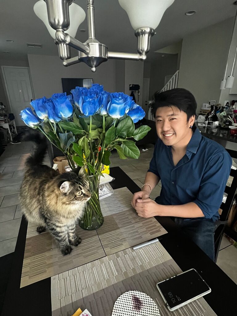 He officially asked me to be his girlfriend with blue roses