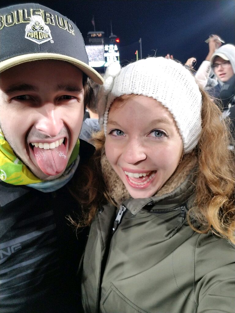 Paul and Michaela's love continues to grow while storming the field after Purdue upsets OSU in football 🏈 Boiler Up!