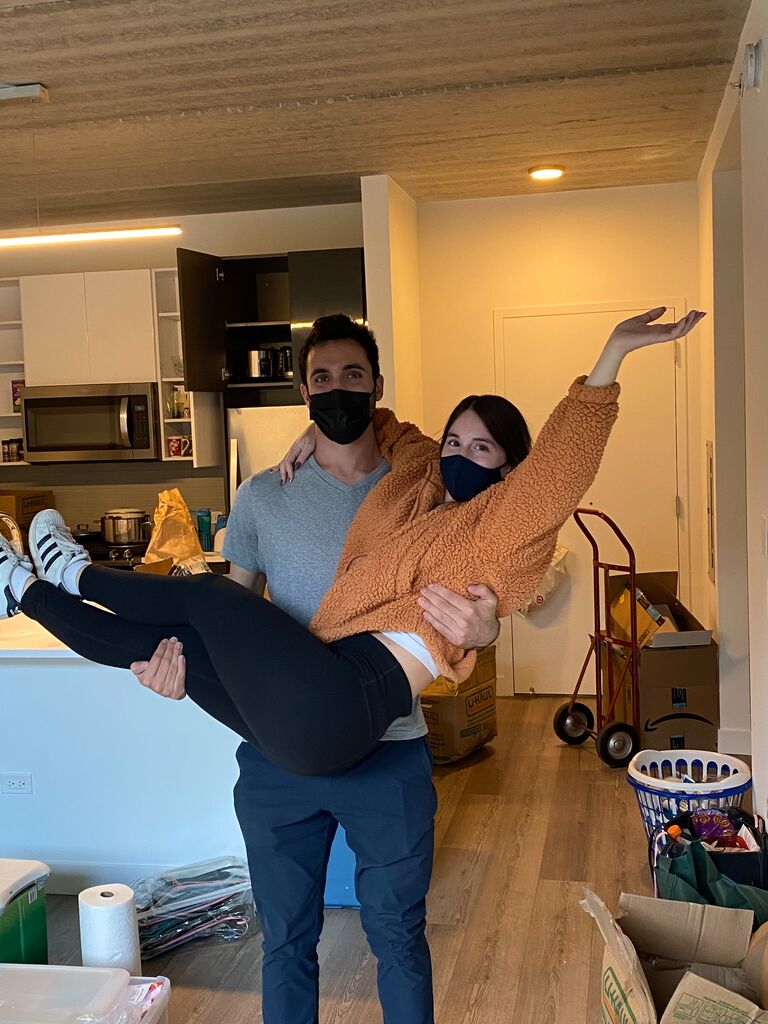 Chicago, IL - 
In the midst of the COVID pandemic, Avi and Talia flew the coop and moved into their first apartment together. 