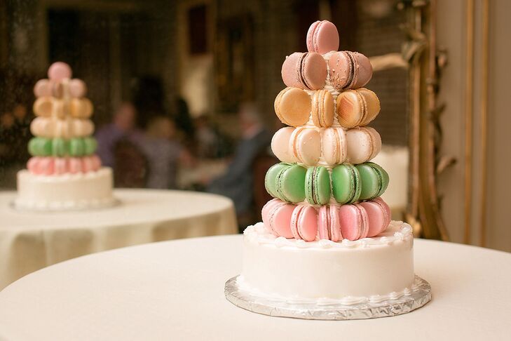 Colorful Macaron Topped Sucre Wedding Cake