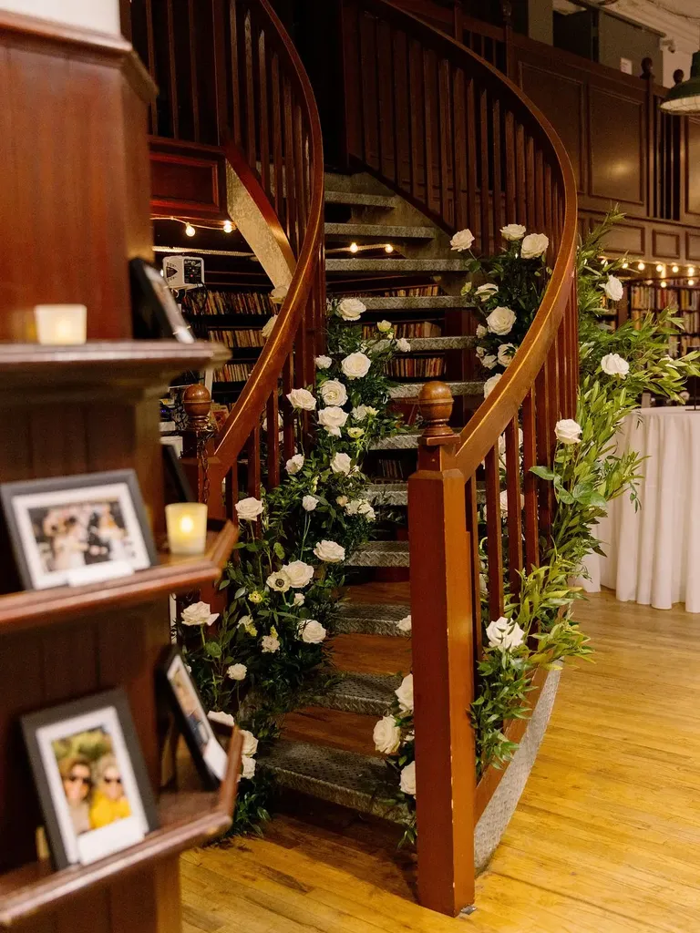 Bookstore wedding venue, taylor swift themed wedding