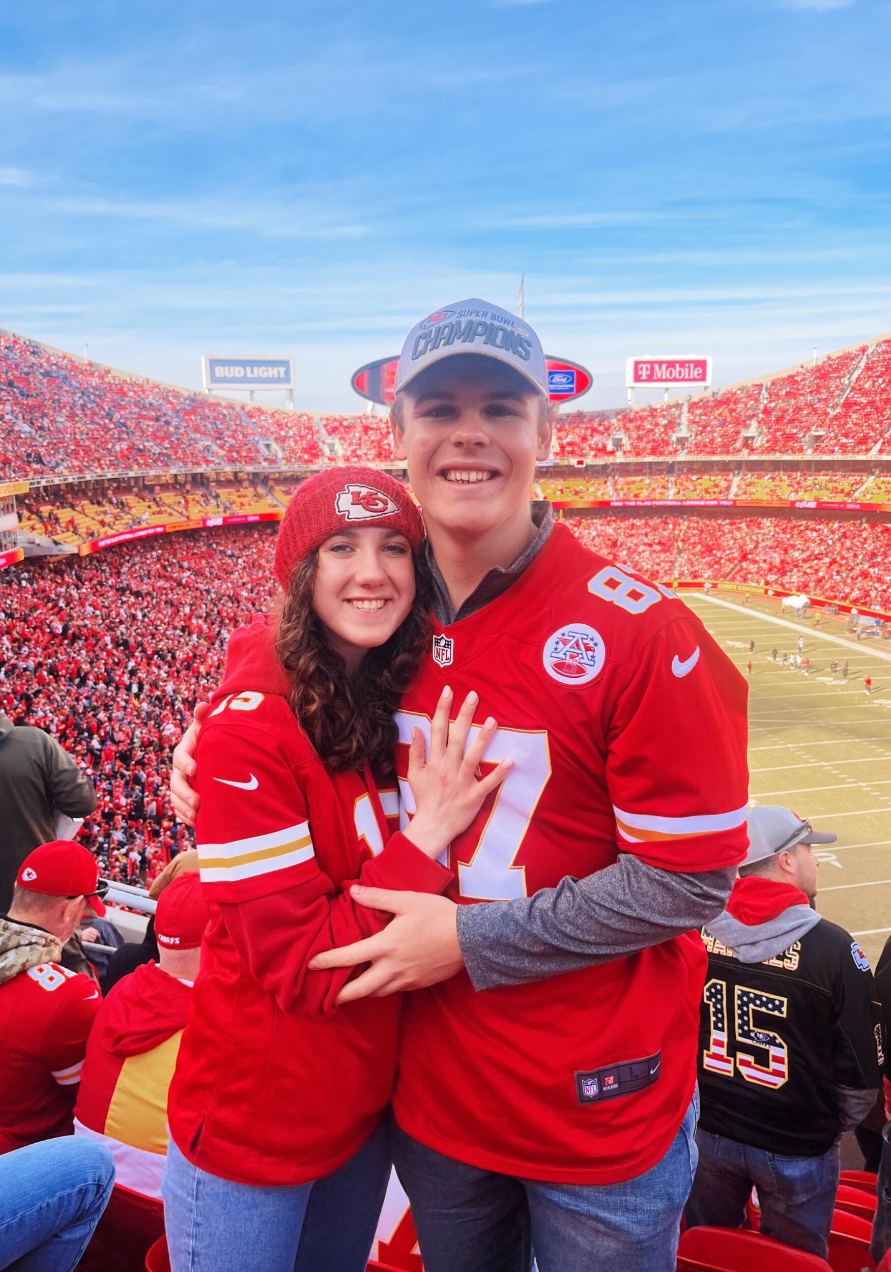 We continued to date throughout the school year. For our first Christmas together we got Chiefs  tickets for New Year’s Day and it soon became a tradition for us. 