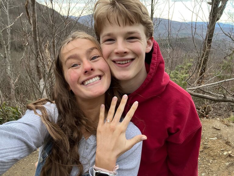 Officially engaged!! A quick weekend trip down to Gatlinburg to meet Austin's family turned into yes to a forever together! Austin suggested a sunrise hike the day after we arrived and he surprised Paige by proposing in a beautiful spot overlooking the mountains! Austin wears an engagement ring as well so Paige also proposed to him. Austin also surprised Paige by having her mom drive down so she could celebrate with them, something that was so important to her! It made the almost 8 hours stuck in traffic the day before so worth it! 