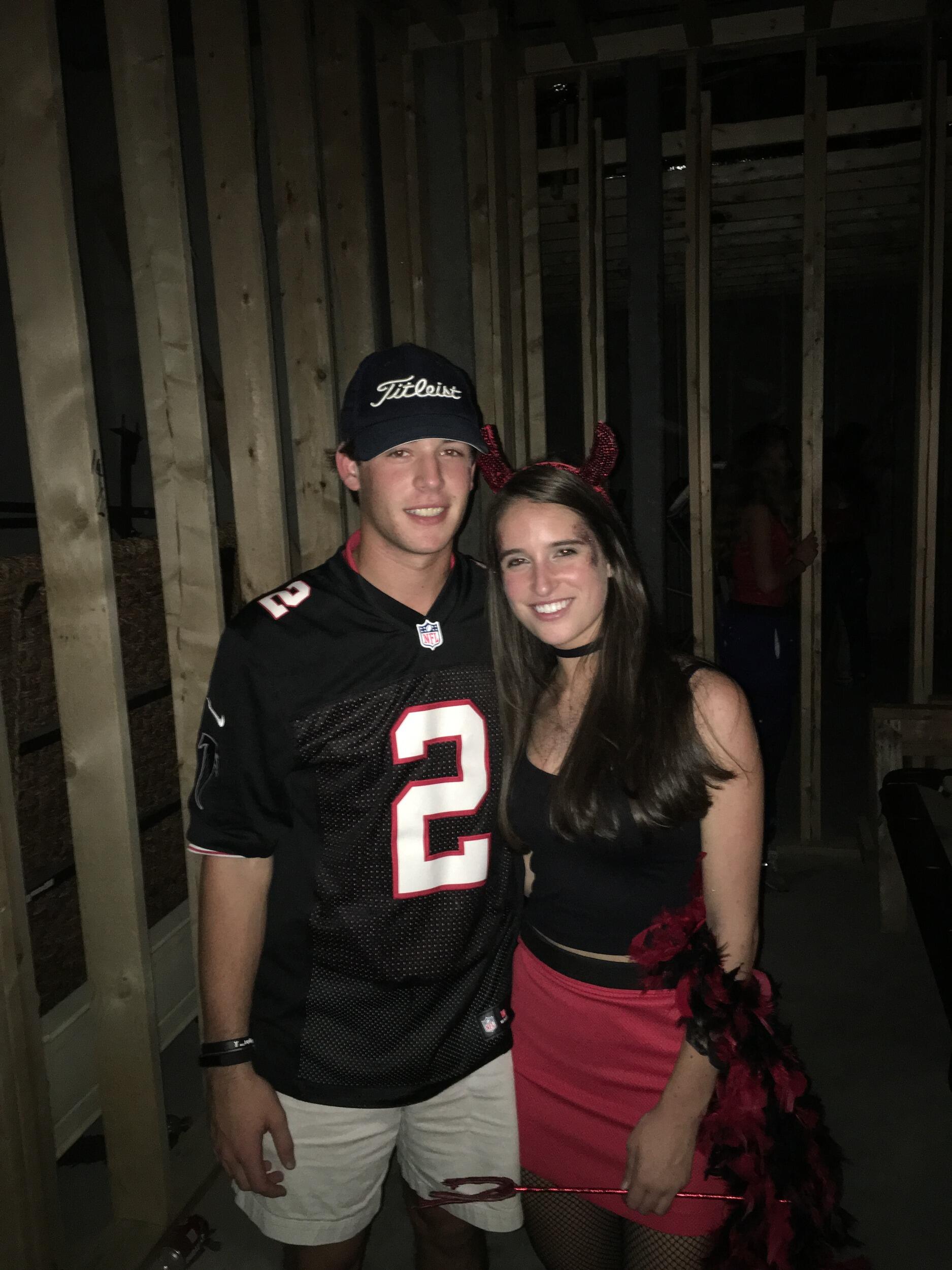 Our first picture together at a Halloween party (as friends)! 