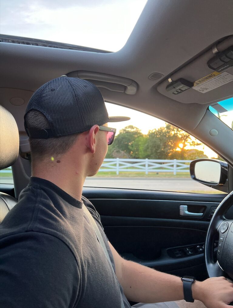 Our beautiful (almost weekly) drive to our favorite place to wedding plan- Marty B's coffee shop 