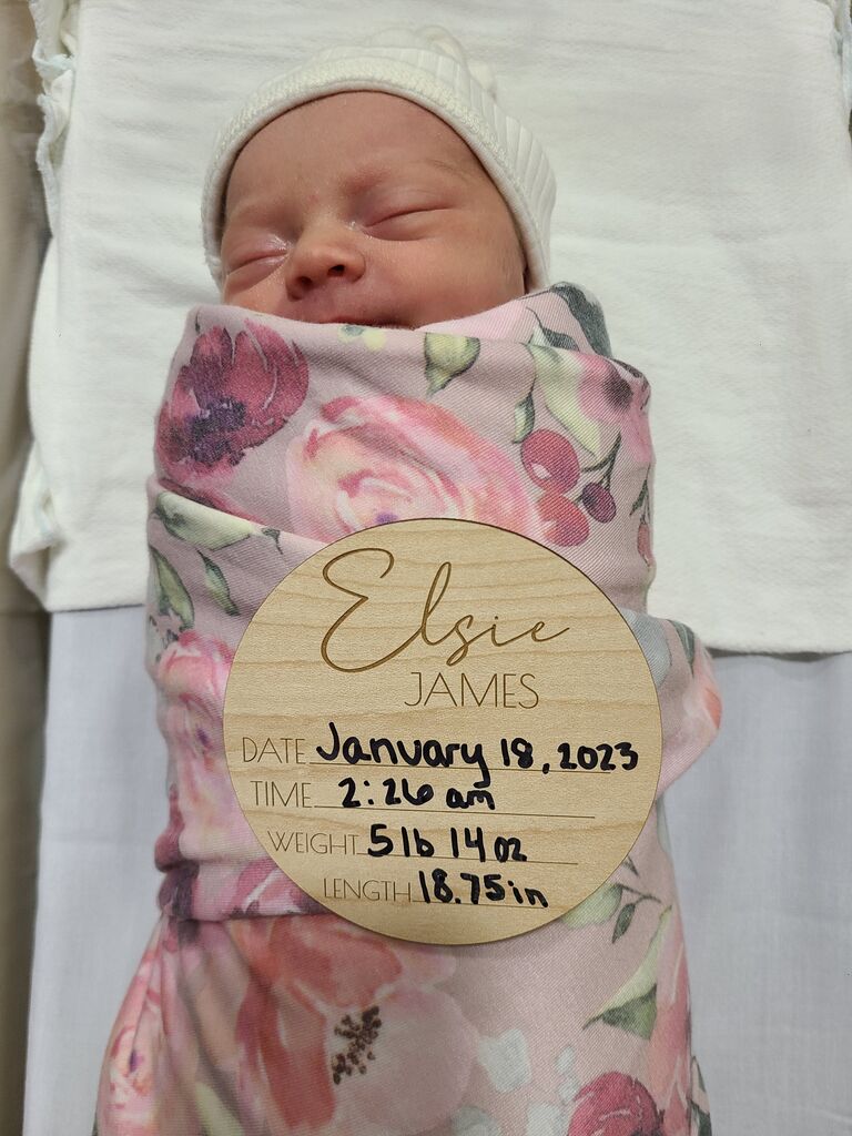 After being induced, due to preclampsyia, and pushing for 4 hours Elsie made her appearance into the world.
