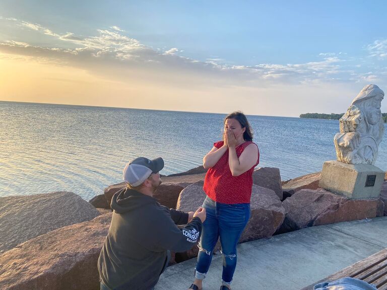 We got engaged in Door County. 