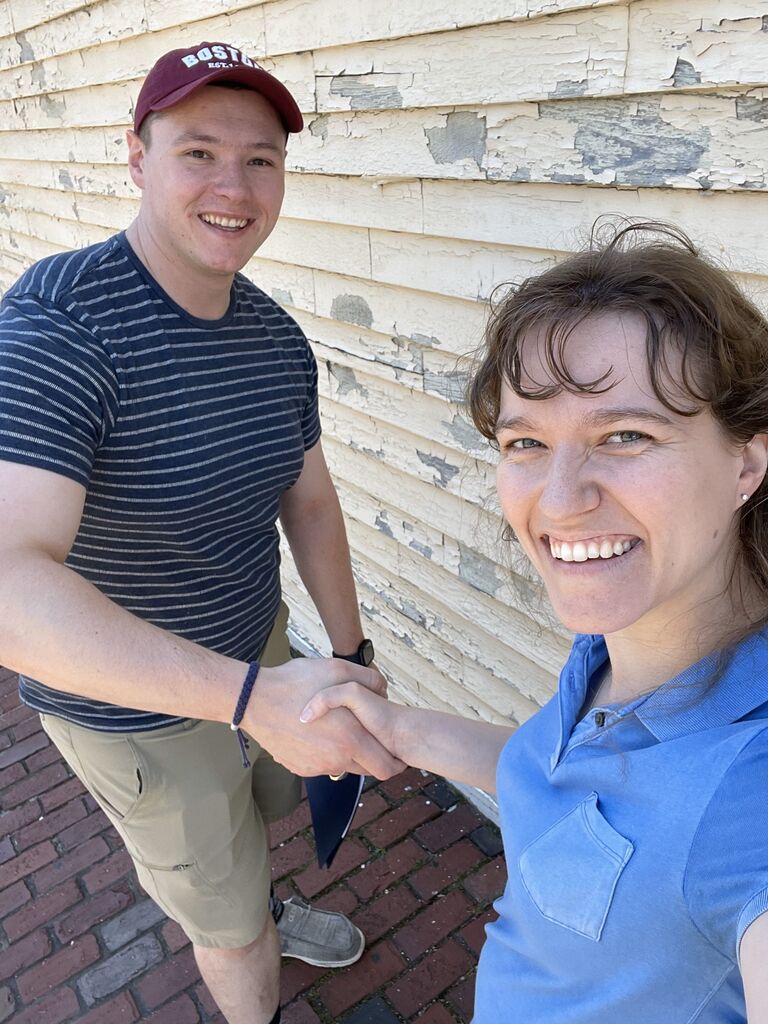 Recreation of our first date and first handshake!
"Christian, I presume?"