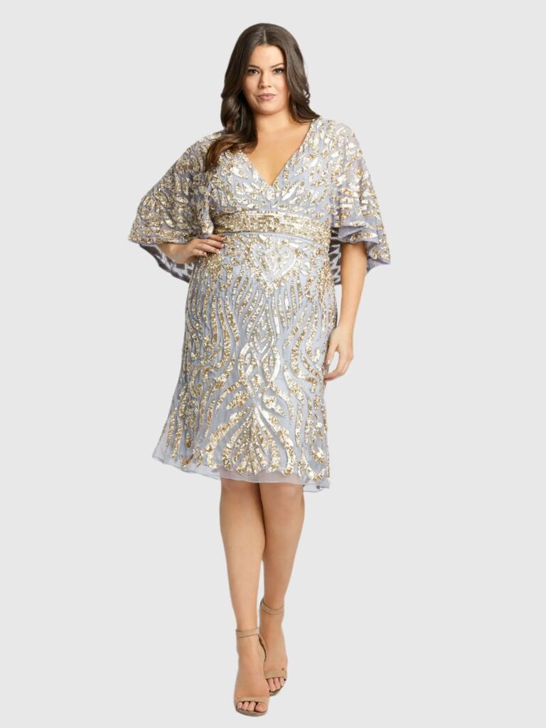 Embellished cape dress 
