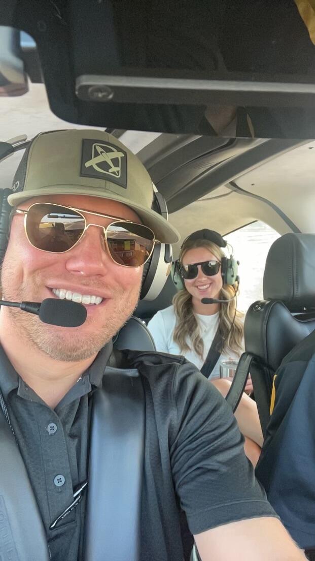 The first time I ever got to fly with Ben! We flew into Drakefield airport, where we had been just a month and a half earlier enjoying watching planes take off and land.