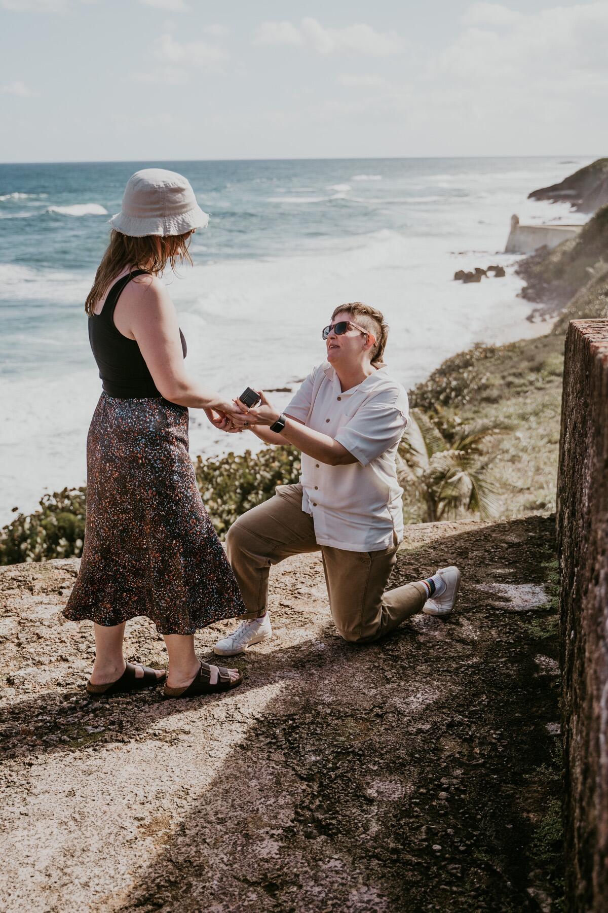 Kari proposed to Beth on a beautiful sunny day in San Juan, Puerto Rico.