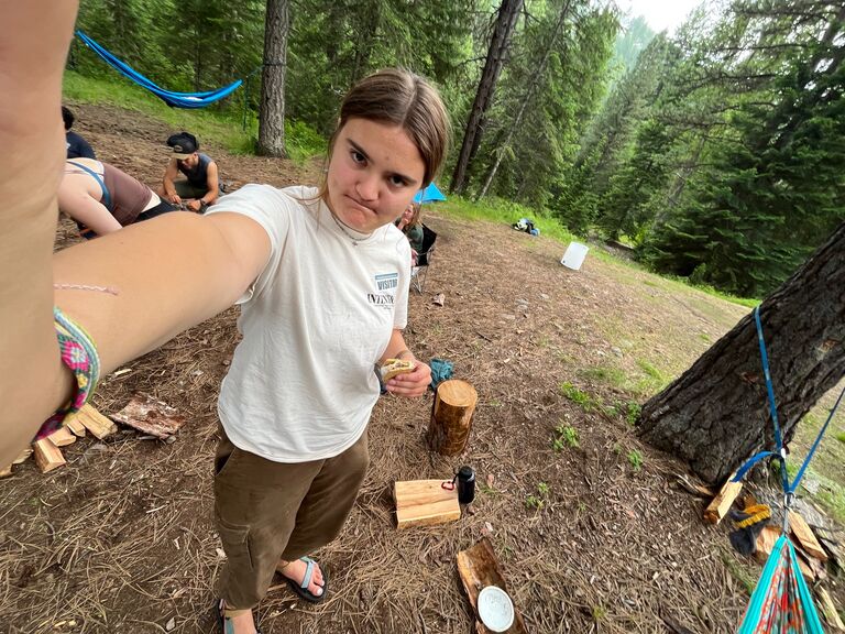 Unfortunately the first photo of David and Sarah, When sarah was taking a photo with her s'more. 