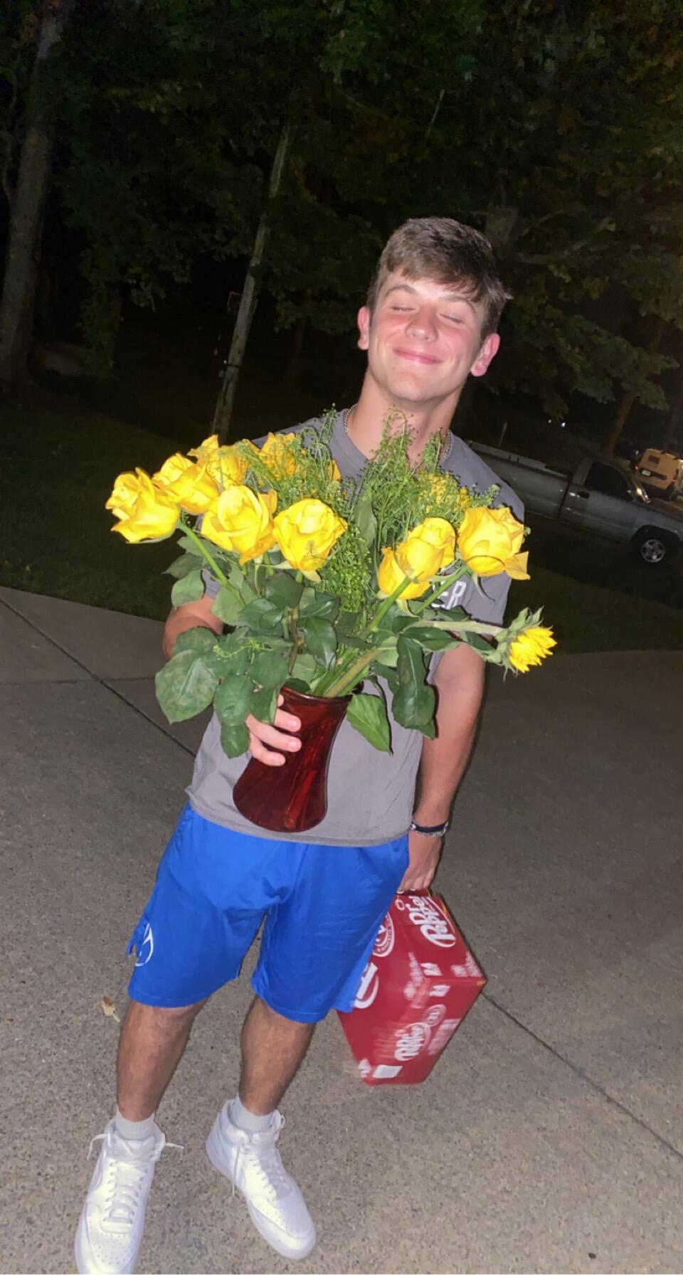 He got me flowers before I went to college the next day