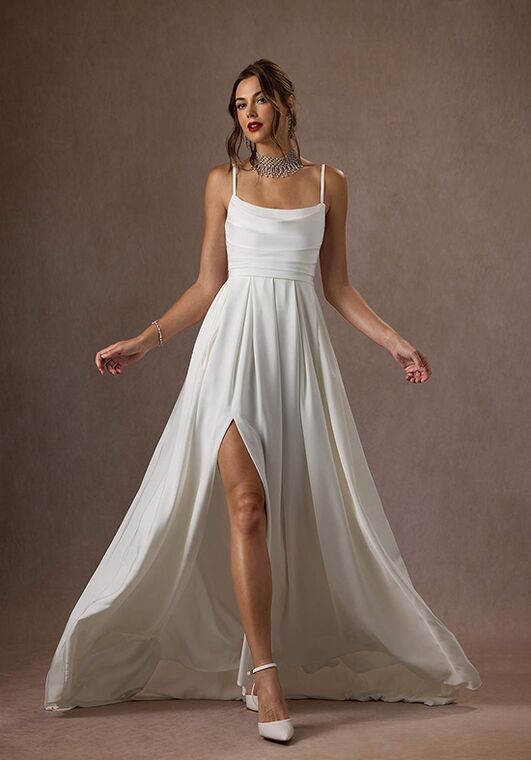 azazie white bridesmaid dress Azazie Aaida