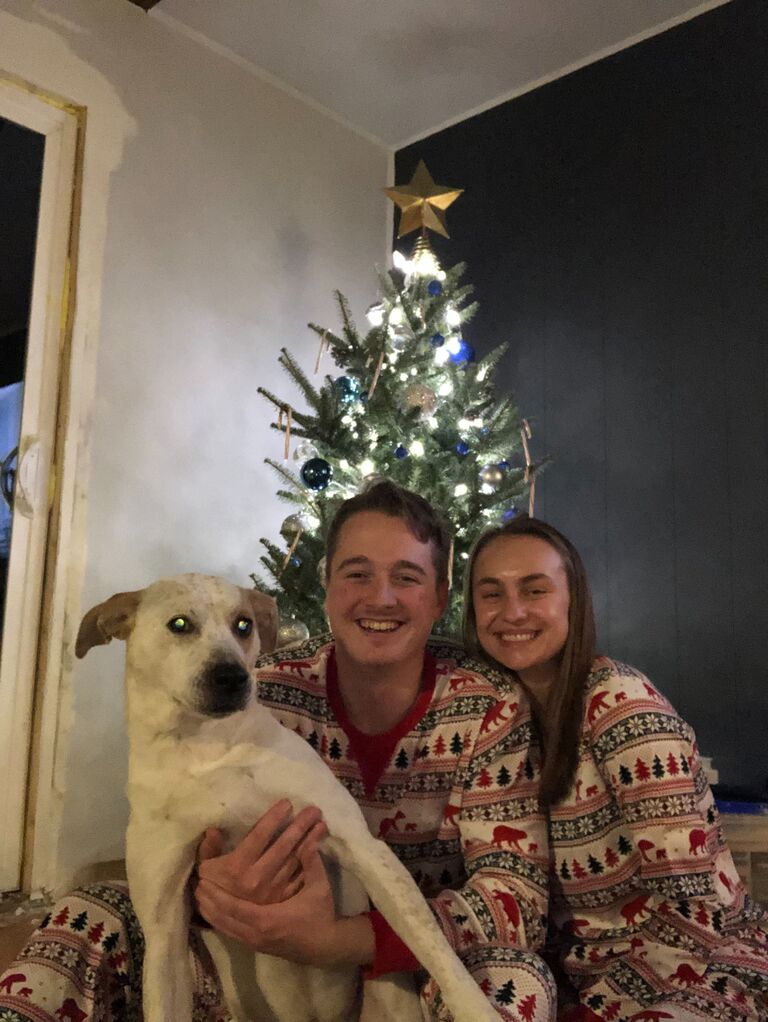 Our first Christmas together. Leia wasn't a fan of pictures.