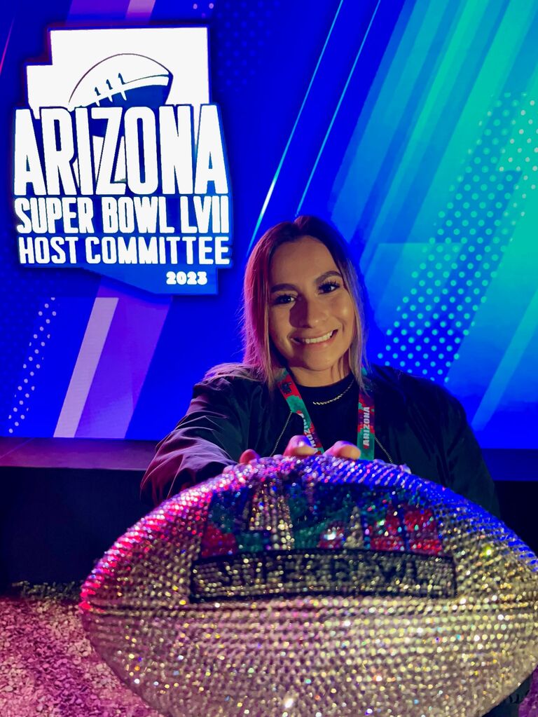 Alexis worked her butt off to receive a promotion and earn a seat at Super Bowl LVII. Go Chiefs!