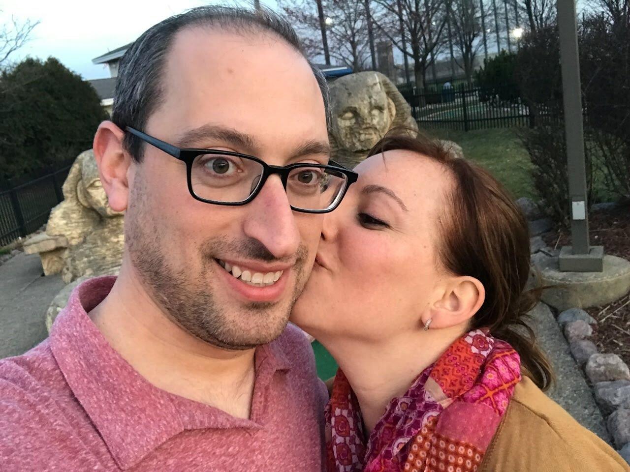 Our first of many face-offs on the mini golf course  and the fierce competitive nature between us begins. Stacie's love for Michael grew stronger. Her left handed golf swing did not.