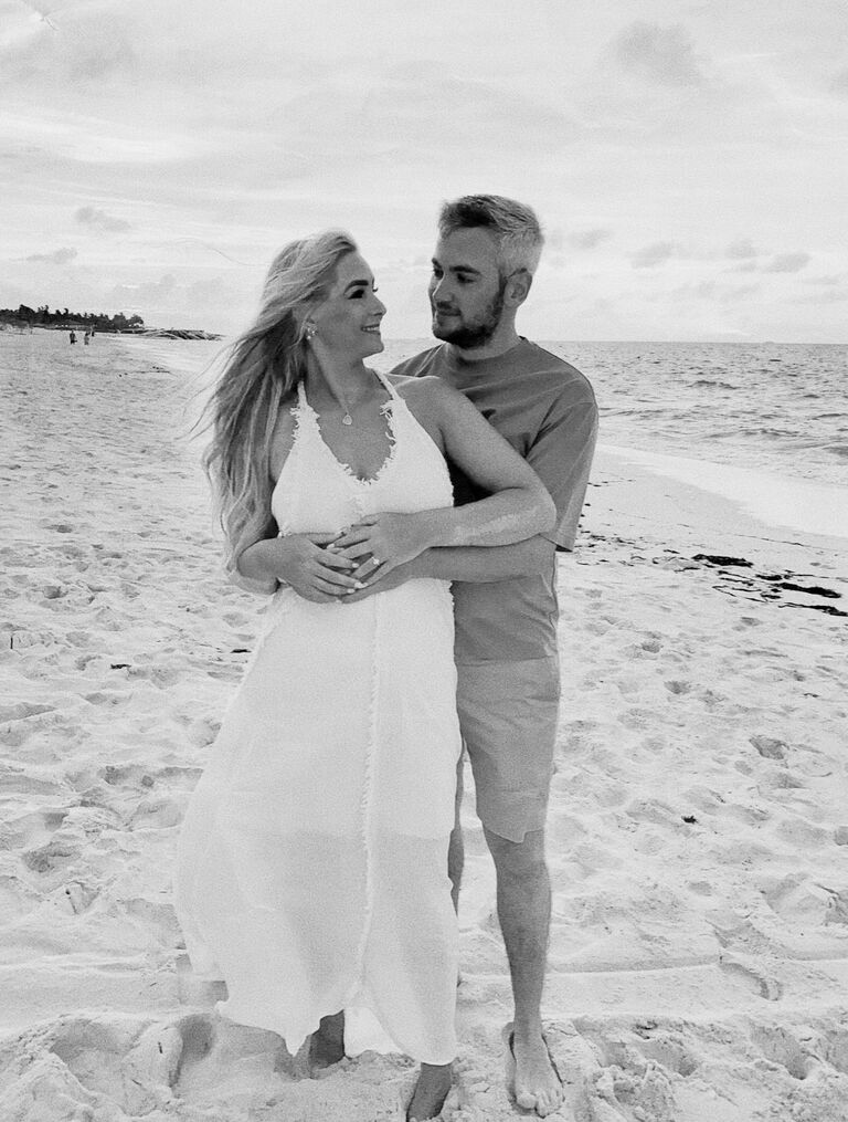 Duncan Proposed At sunset on Paradise Island, Bahamas. 