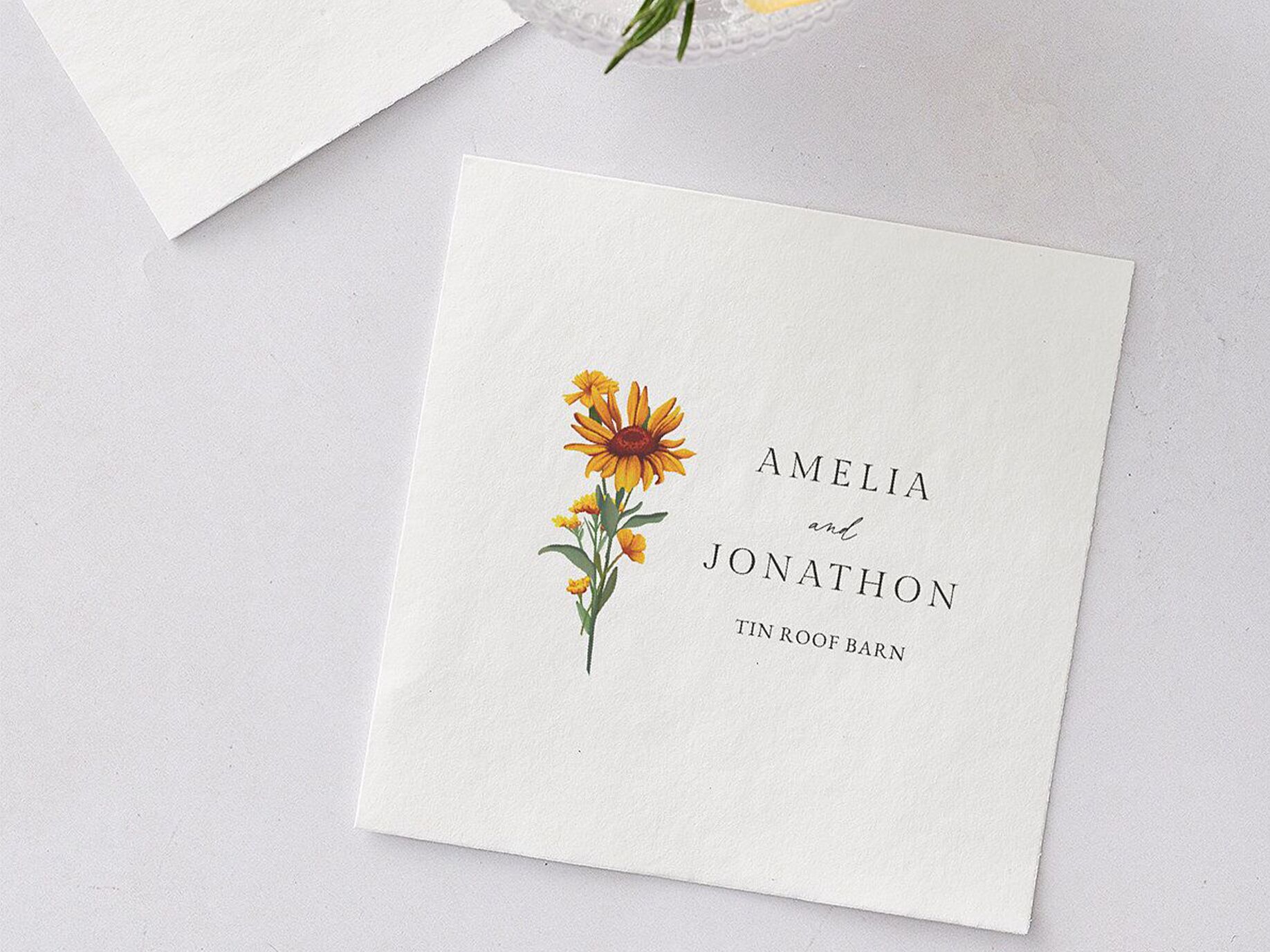 Cocktail napkin from The Knot Invitations 