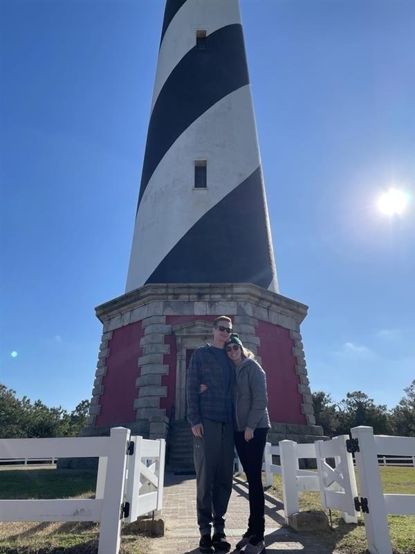 On New Years Eve, after midnight, Kellie looked at Reed and said... "So are we dating, or what?" A few days later, they took their first trip to Buxton, NC... their happy place.