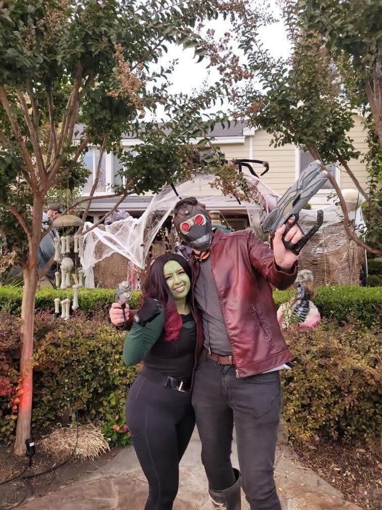 Our first Halloween together - Starlord and Gamora! Little did we know, we would be getting married on this day, three years later!