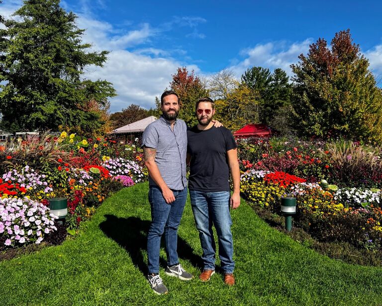 Adam surprises Justin with a birthday meal at the Grand Hotel on Mackinac Island, MI.