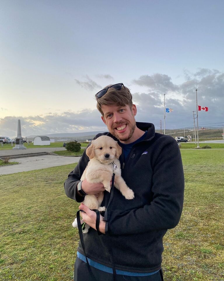 Arriving back on the rock with Tucker!