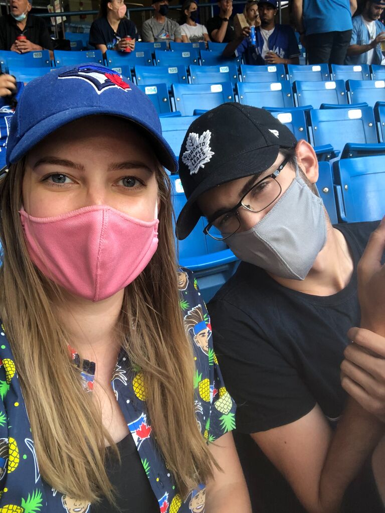 Finally back to the ball park but with masks and social distancing. Turns out it was kind of nice having the extra space and the energy in the stadium was electric. They also finally got to enjoy some better seats since they only had the 100 level open!