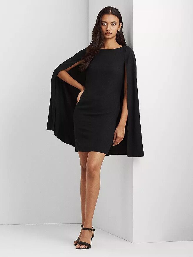 A black mini dress with a cape from Bloomingdale's